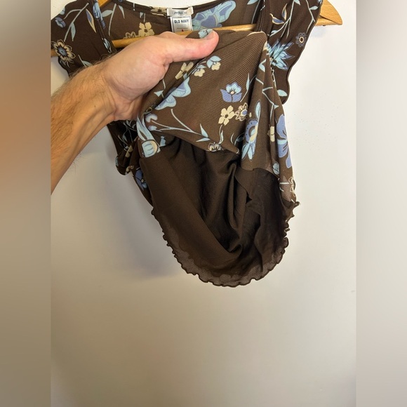 Old Navy Y2K Top Blouse Lightweight sheer Floral Size S Summer Roberts Core  OC - Picture 5 of 12